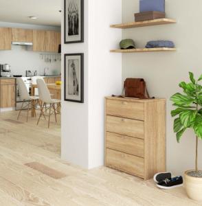 Fabryka Mebli Akord Szafka na buty 4 uchylne drzwiczki 60 cm - dąb sonoma 3