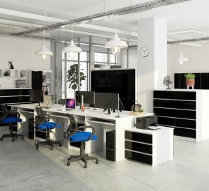 Biurko Fabryka Mebli Akord CLP Czarne 135 cm x 60 cm 7