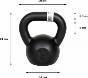 Kettlebell UnderFit Kettlebell żeliwny czarny UNDERFIT 12 kg 3