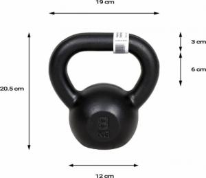Kettlebell UnderFit Kettlebell żeliwny czarny UNDERFIT 8 kg 3