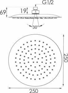 Deszczownica YokaHome Brak 1-funkcyjna chrom (BP.BRG25-CHR) 3