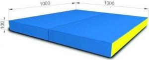 Wallbarz Materac gimnastyczny 2-częściowy 33763 100 cm x 100 cm x 10 cm niebieski 2