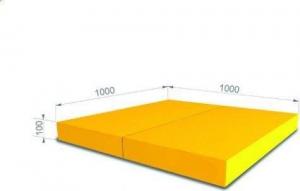 Wallbarz Materac gimnastyczny 2-częściowy 33765 100 cm x 100 cm x 10 cm żółty 3