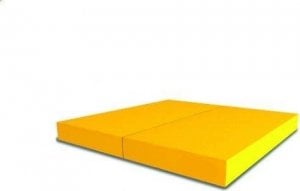 Wallbarz Materac gimnastyczny 2-częściowy 33765 100 cm x 100 cm x 10 cm żółty 1
