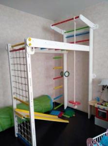 Babygame Domowy Plac zabaw Drabinka Czempion biało-różowa 3