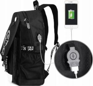 Bezpieczny Duży plecak szkolny tornister USB LED 3