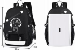 Bezpieczny Duży plecak szkolny tornister USB LED 5