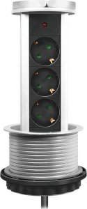 LogiLink Retractable table strip 3 sockets 1.8 M Logilink PL SCHUKOX3 / Ø 10cm LPS235A 3