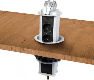 LogiLink Retractable table strip 3 sockets 1.8 M Logilink PL SCHUKOX3 / Ø 10cm LPS235A 7