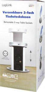 LogiLink Retractable table strip 3 sockets 1.8 M Logilink PL SCHUKOX3 / Ø 10cm LPS235A 9