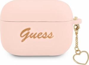 Guess Etui ładujące Silicone Charm Heart Collection do AirPods Pro różowe 1