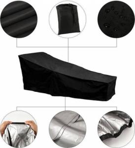 Aptel WODOODPORNY POKROWIEC NA LEŻAK OGRODOWY 200x70x68 cm czarny AG698A 3