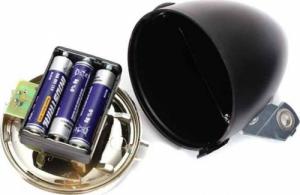 Aptel Przednia Lampka Rowerowa Retro 3xLED czarny chrom ZD14A 5