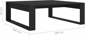 vidaXL Stolik kawowy, czarny, 100x100x35 cm, płyta wiórowa 7