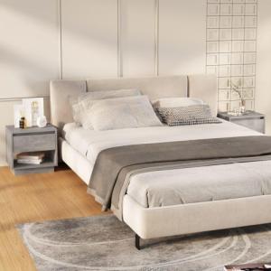 vidaXL vidaXL Szafki nocne, 2 szt., betonowa szarość, 45x34x44, płyta 2