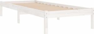 vidaXL Rama łóżka, biała, lite drewno sosnowe, 100 x 200 cm 4