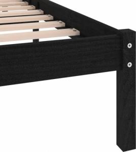 vidaXL vidaXL Rama łóżka, czarna, lite drewno sosnowe, 150x200 cm 7