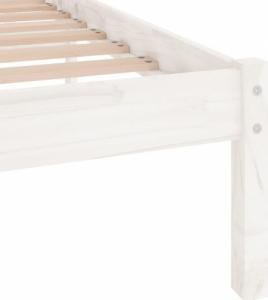 vidaXL vidaXL Rama łóżka, biała, lite drewno sosnowe, 140 x 190 cm 7