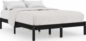 vidaXL vidaXL Rama łóżka, czarna, lite drewno sosnowe, 140 x 190 cm 2