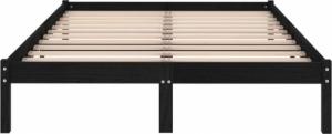 vidaXL vidaXL Rama łóżka, czarna, lite drewno sosnowe, 140 x 190 cm 5