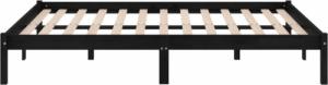 vidaXL vidaXL Rama łóżka, czarna, lite drewno sosnowe, 140 x 190 cm 6