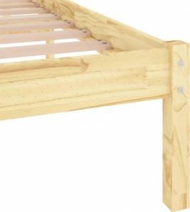 vidaXL vidaXL Rama łóżka, lite drewno sosnowe, 135x190 cm 7