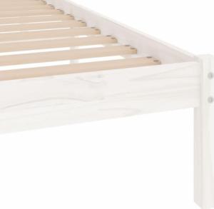 vidaXL vidaXL Rama łóżka, biała, lite drewno sosnowe, 75x190 cm 7
