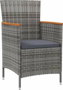 vidaXL vidaXL Krzesła ogrodowe, 2 szt., polirattan, szare 2