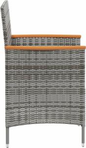 vidaXL vidaXL Krzesła ogrodowe, 2 szt., polirattan, szare 4