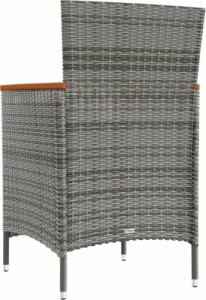 vidaXL vidaXL Krzesła ogrodowe, 2 szt., polirattan, szare 5