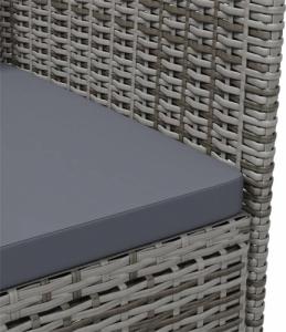 vidaXL vidaXL Krzesła ogrodowe, 2 szt., polirattan, szare 6