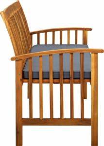 vidaXL vidaXL Ławka ogrodowa z poduszką, 147 cm, lite drewno akacjowe 4