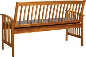 vidaXL vidaXL Ławka ogrodowa z poduszką, 147 cm, lite drewno akacjowe 5
