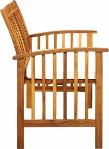 vidaXL vidaXL Ławka ogrodowa z poduszką, 119 cm, lite drewno akacjowe 3