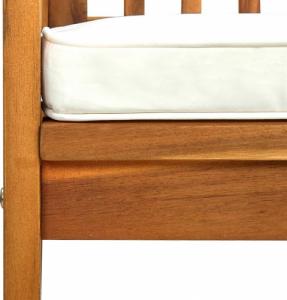 vidaXL vidaXL Ławka ogrodowa z poduszką, 119 cm, lite drewno akacjowe 7
