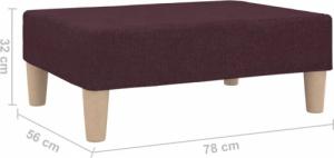 vidaXL Podnóżek, fioletowy, tapicerowany tkaniną 6