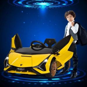 Costway Samochód elektryczny Lamborghini Sin dla dzieci z światłami LED 2