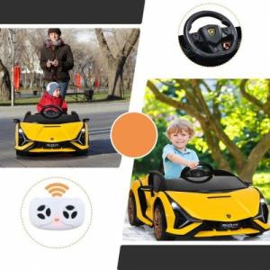 Costway Samochód elektryczny Lamborghini Sin dla dzieci z światłami LED 5