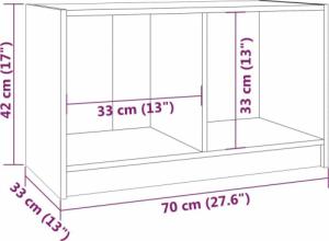 vidaXL vidaXL Szafka pod TV, szara, 70x33x42 cm, drewno sosnowe 8
