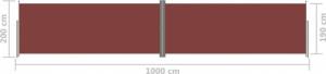 vidaXL vidaXL Zwijana markiza boczna, brązowa, 200 x 1000 cm 8