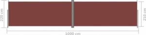 vidaXL vidaXL Zwijana markiza boczna, brązowa, 220x1000 cm 8