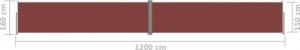 vidaXL vidaXL Zwijana markiza boczna, brązowa, 160x1200 cm 8