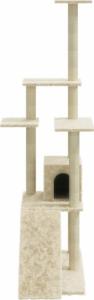 vidaXL vidaXL Drapak dla kota ze słupkami sizalowymi, kremowy, 155 cm 4