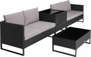 Tectake Meble ogrodowe, technorattan, Ostuni - czarny 2