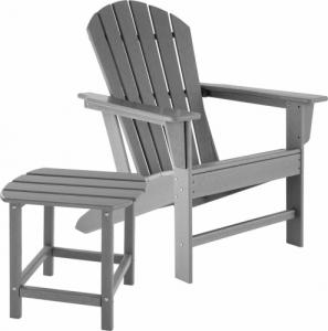 Tectake Krzesło ogrodowe ze stolikiem Joan - szary 1