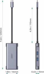 Stacja/replikator Aukey USB-C (ITAN1020120) 8