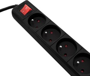 Listwa zasilająca Qoltec przeciwprzepięciowa 6 gniazd 2.5 m czarna (50109) 2
