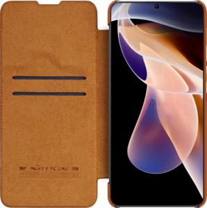 Nillkin Nillkin Qin Case etui do Xiaomi Poco X4 Pro 5G osłona na aparat kabura pokrowiec obudowa z klapką brązowy 15
