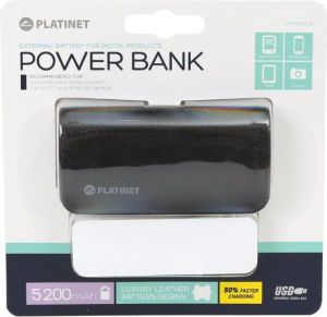 Powerbank Platinet Leather 5200mAh Czarny 4