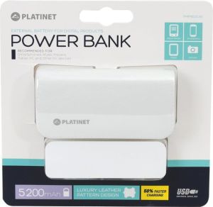 Powerbank Platinet Leather 5200mAh Biało-czarny 3